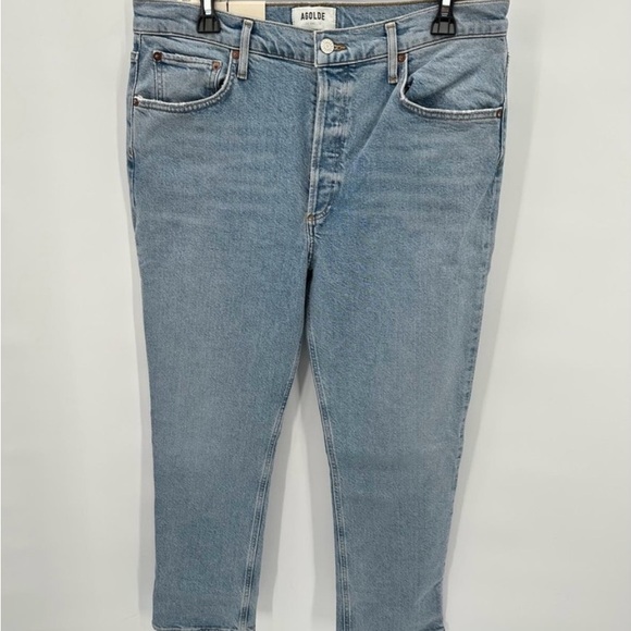 AGOLDE NWT Riley High Rise Straight Crop Denim Jean in Shiver // 31 - Picture 4 of 14